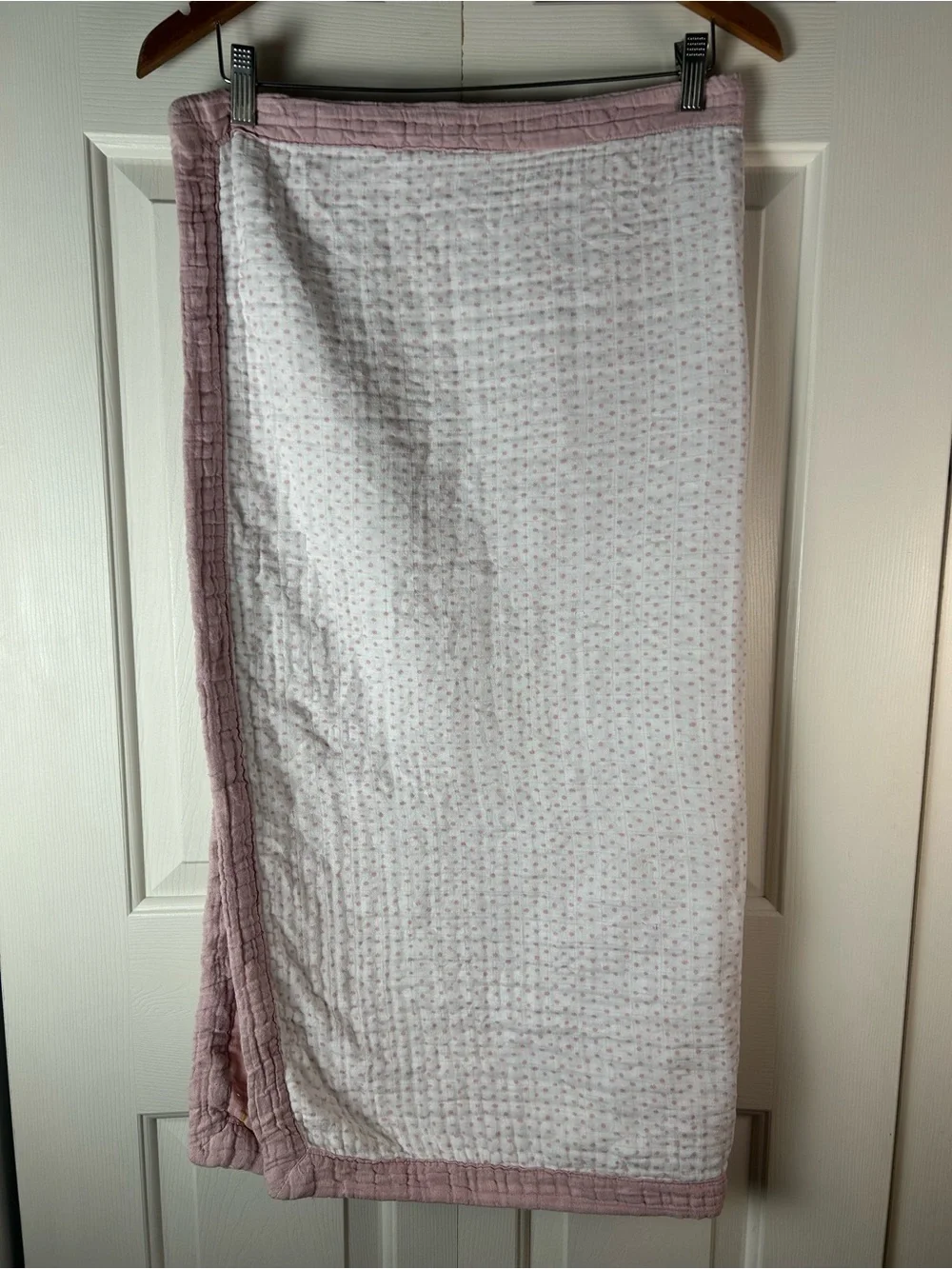 Milkbarn Pink Goose Duck Lovey Security Blanket Muslin White Polka Dots Geese